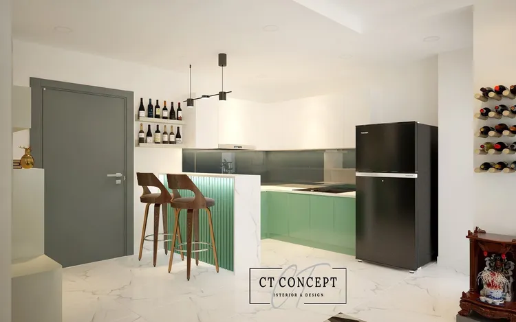 Concept nội thất nhà bếp Căn hộ Asiana Capella phong cách Bắc Âu Scandinavian