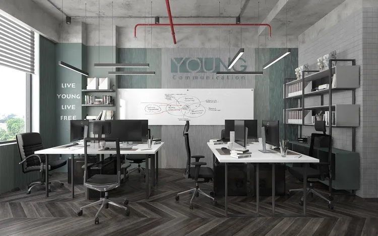 Concept nội thất Văn phòng Công ty The Young phong cách Công nghiệp Industrial