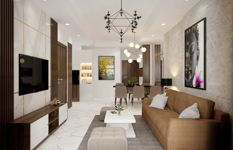 Concept nội thất phòng khách Căn hộ Opal Boulevard phong cách Hiện đại Modern