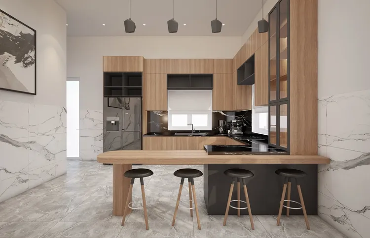 Concept nội thất nhà bếp Nhà phố Chơn Thành, Bình Phước phong cách Hiện đại Modern
