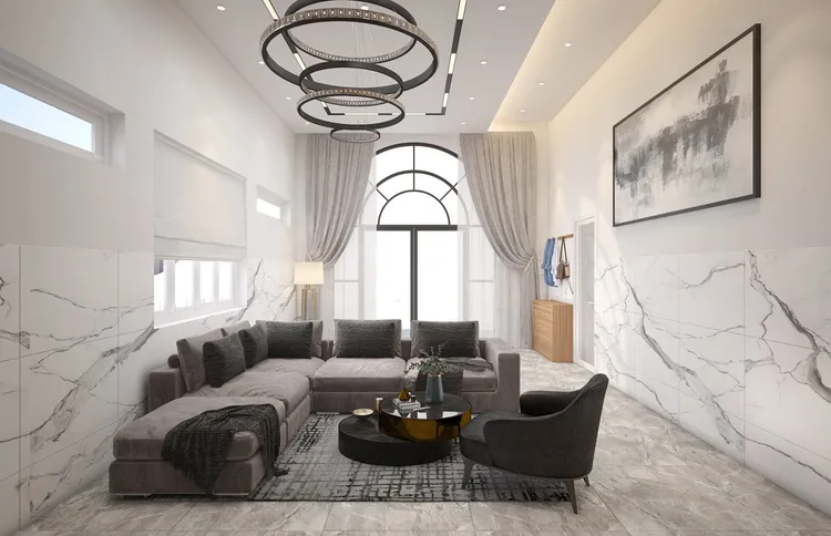 Concept nội thất phòng khách Nhà phố Chơn Thành, Bình Phước phong cách Hiện đại Modern