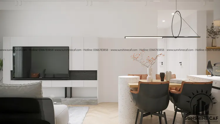 Concept nội thất phòng ăn Căn hộ River Gate Quận 4 phong cách Tối giản Minimalist