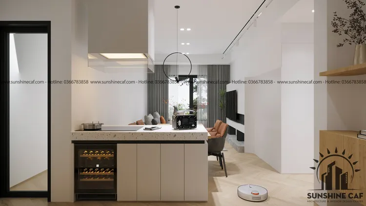 Concept nội thất nhà bếp, phòng ăn Căn hộ River Gate Quận 4 phong cách Tối giản Minimalist