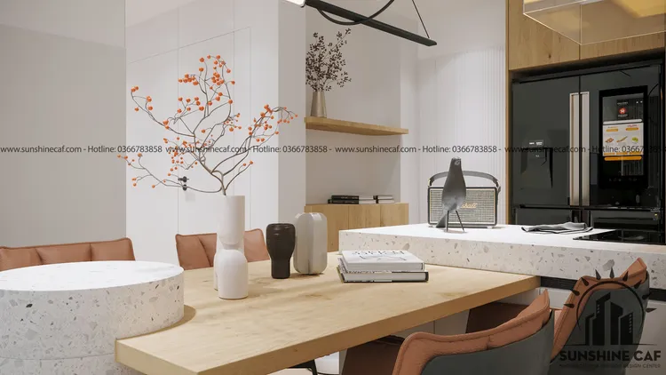 Concept nội thất phòng ăn Căn hộ River Gate Quận 4 phong cách Tối giản Minimalist