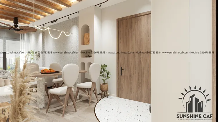 Concept nội thất phòng ăn Căn hộ Rivera Park Sài Gòn phong cách Mộc mạc Rustic