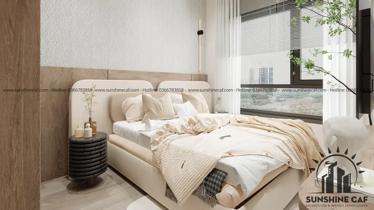 Concept nội thất phòng ngủ master Căn hộ Rivera Park Sài Gòn phong cách Mộc mạc Rustic
