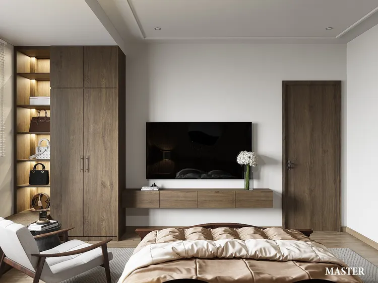 Concept nội thất phòng ngủ master Căn hộ Eco Green Saigon phong cách Hiện đại Modern