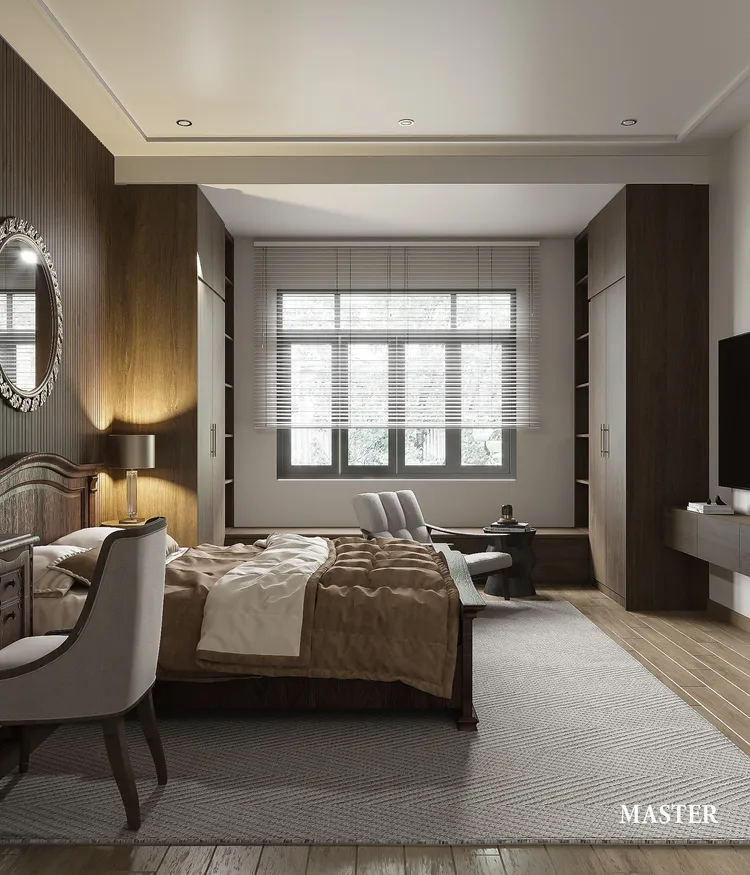 Concept nội thất phòng ngủ master Căn hộ Eco Green Saigon phong cách Hiện đại Modern