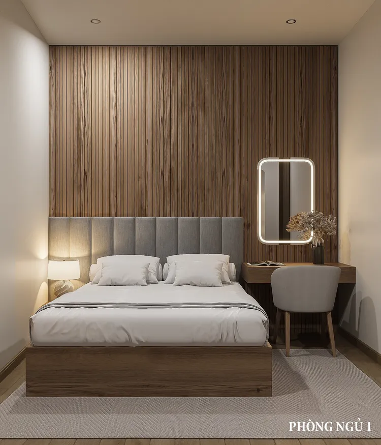 Concept nội thất phòng ngủ nhỏ Căn hộ Eco Green Saigon phong cách Hiện đại Modern