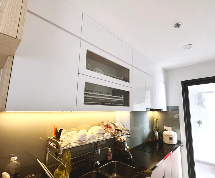 Hoàn thiện nội thất nhà bếp Căn hộ mẫu Thuận An, Bình Dương phong cách Hiện đại Modern