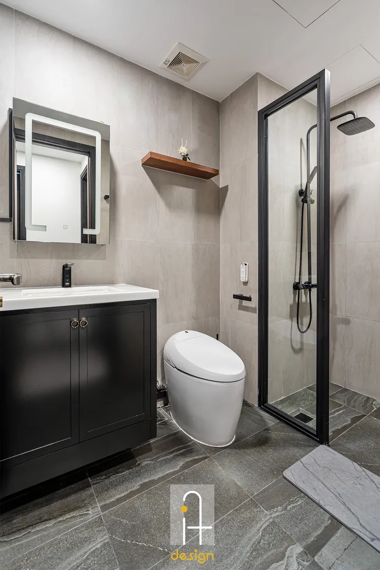 Hoàn thiện nội thất phòng tắm, nhà vệ sinh chung Căn hộ Riviera Point Quận 7 phong cách Đông Dương Indochine