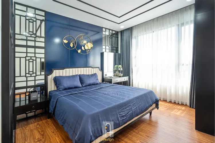 Hoàn thiện nội thất phòng ngủ master Căn hộ Riviera Point Quận 7 phong cách Đông Dương Indochine