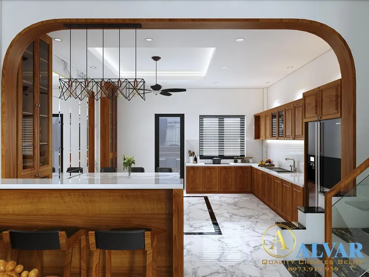 Concept nội thất phòng ăn, nhà bếp Nhà phố KĐT Vạn Phúc City phong cách Hiện đại Modern