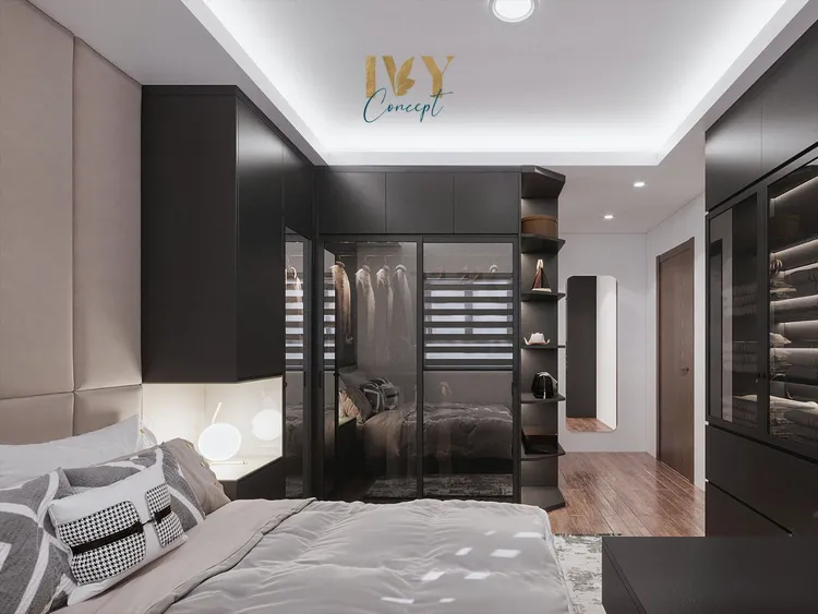 Concept nội thất phòng ngủ master Căn hộ Q7 Saigon Riverside Complex phong cách Hiện đại Modern