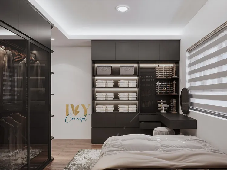 Concept nội thất phòng ngủ master Căn hộ Q7 Saigon Riverside Complex phong cách Hiện đại Modern
