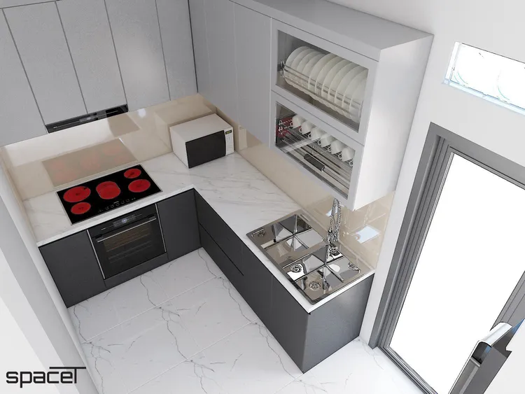 Concept nội thất nhà bếp Nhà phố tại Quận Bình Tân phong cách Hiện đại Modern