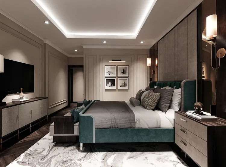 Concept nội thất phòng ngủ Nhà phố Xuyên Mộc, BRVT phong cách Tân cổ điển Neo Classic