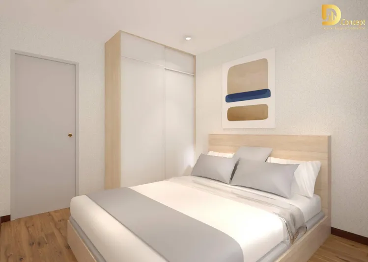 Concept nội thất phòng ngủ Căn hộ Quận 8 phong cách Bắc Âu Scandinavian