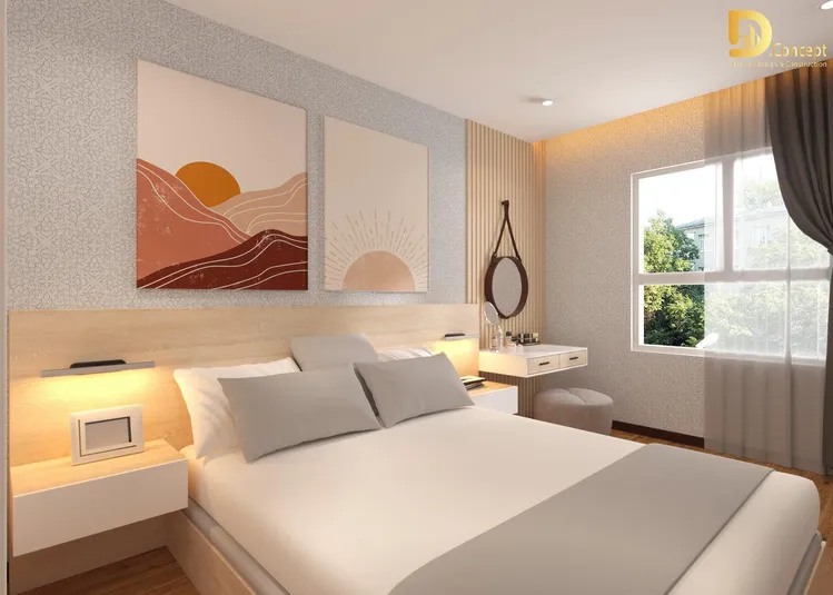 Concept nội thất phòng ngủ Căn hộ Quận 8 phong cách Bắc Âu Scandinavian