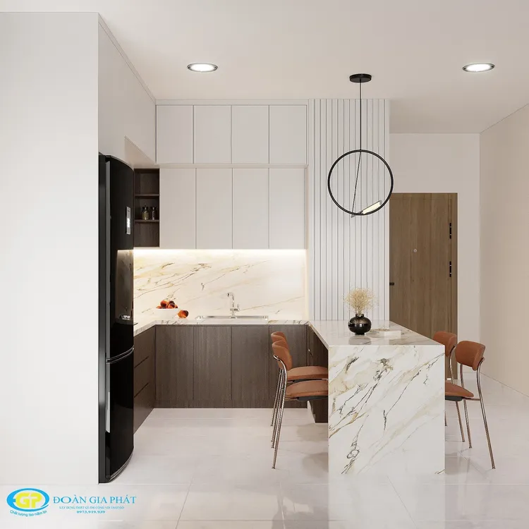 Concept nội thất phòng ăn, nhà bếp Căn hộ chung cư tại Bình Dương phong cách Tối giản Minimalist