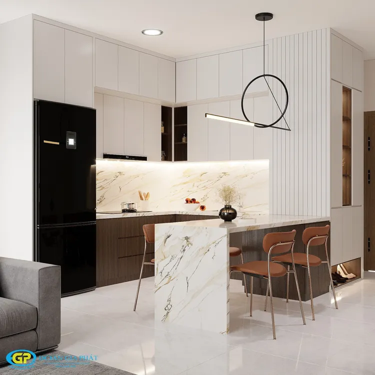 Concept nội thất phòng ăn, nhà bếp Căn hộ chung cư tại Bình Dương phong cách Tối giản Minimalist
