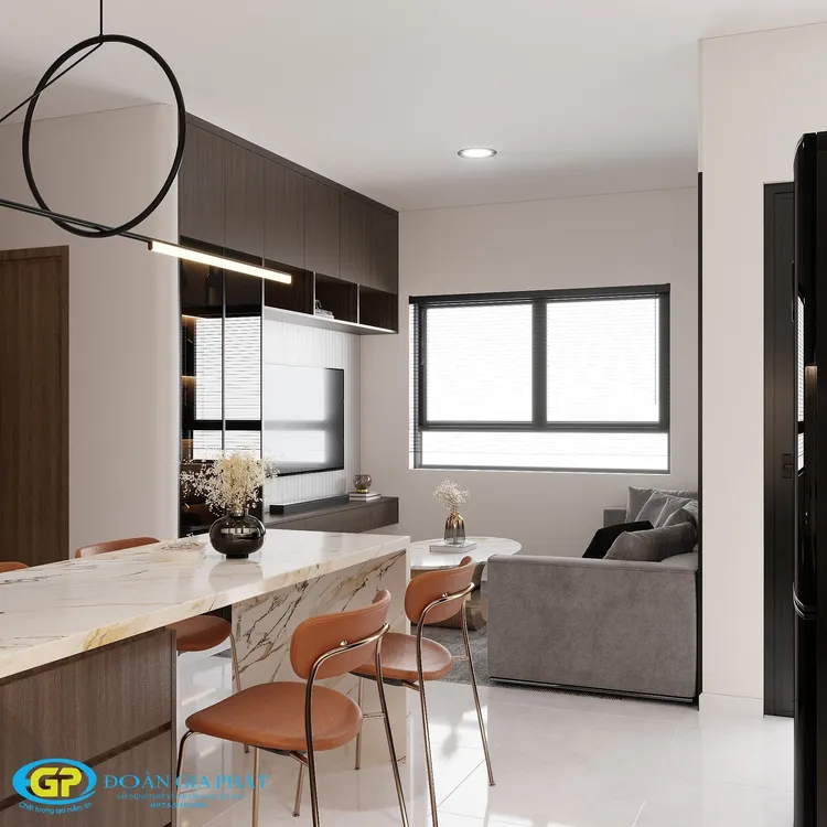 Concept nội thất phòng ăn Căn hộ chung cư tại Bình Dương phong cách Tối giản Minimalist