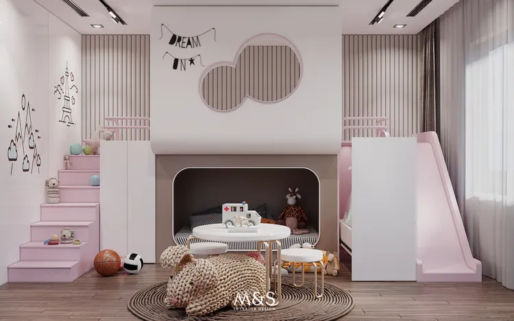 Concept nội thất phòng ngủ cho bé Nhà phố Nine South Nhà Bè phong cách Hiện đại Modern