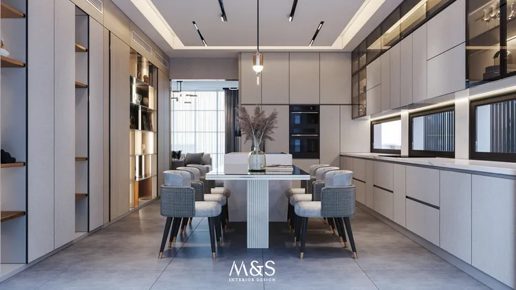 Concept nội thất phòng ăn, nhà bếp Nhà phố Nine South Nhà Bè phong cách Hiện đại Modern