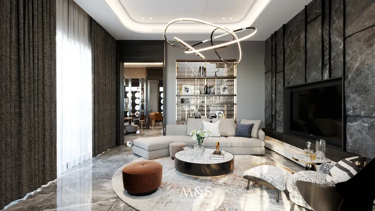 Concept nội thất phòng khách Villa Bình Lợi, Quận Bình Thạnh phong cách Hiện đại Modern