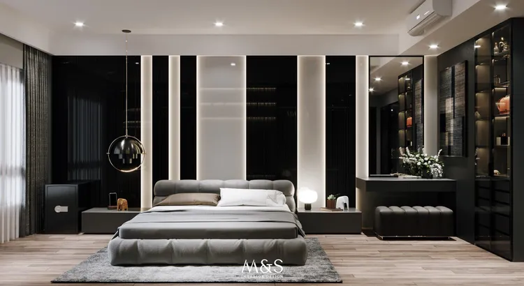 Concept nội thất phòng ngủ master Căn hộ Đảo Kim Cương Quận 2 phong cách Tối giản Minimalist