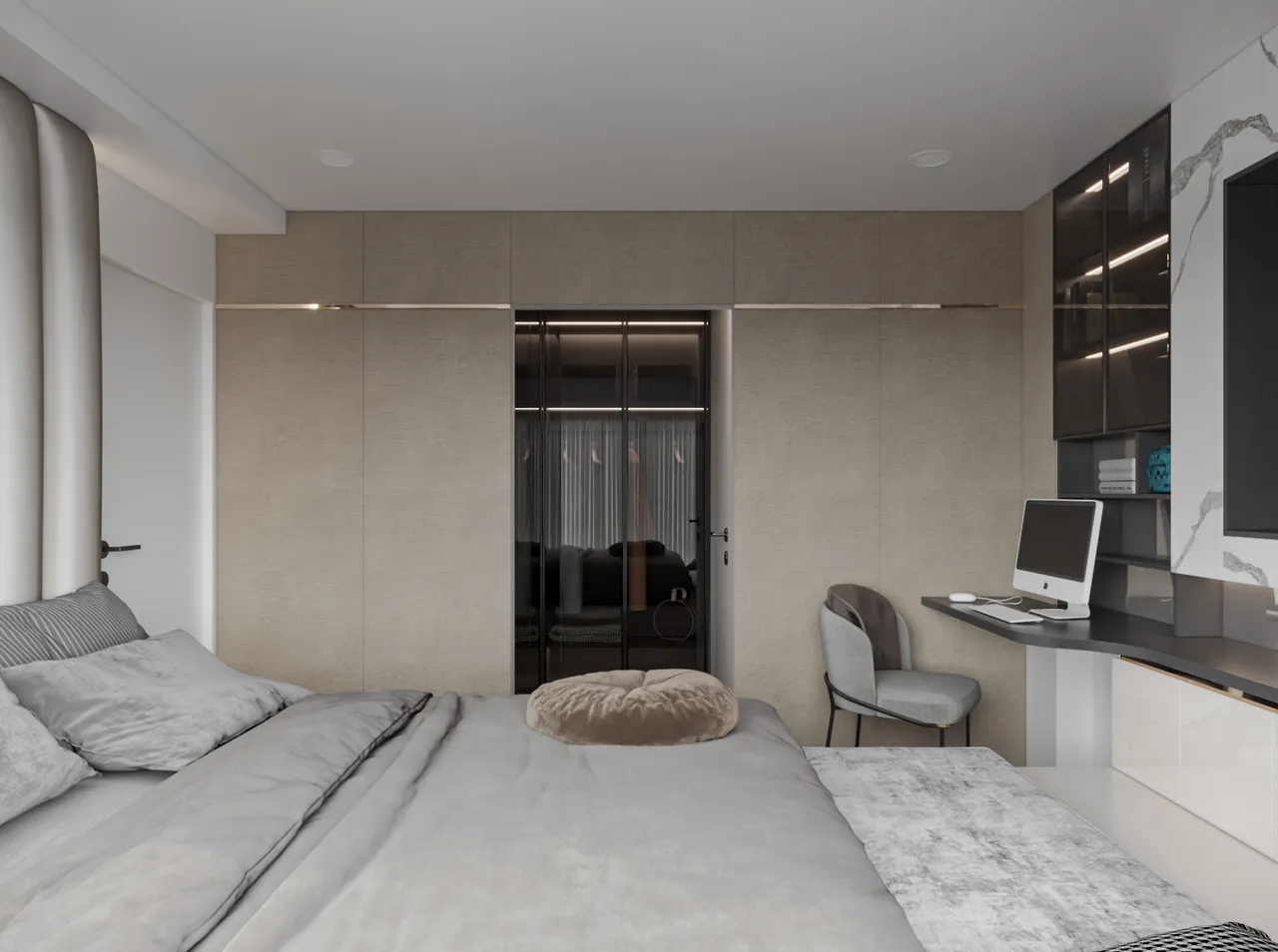 Concept nội thất phòng ngủ Căn hộ duplex D'Lusso Quận 2 phong cách Hiện đại Modern