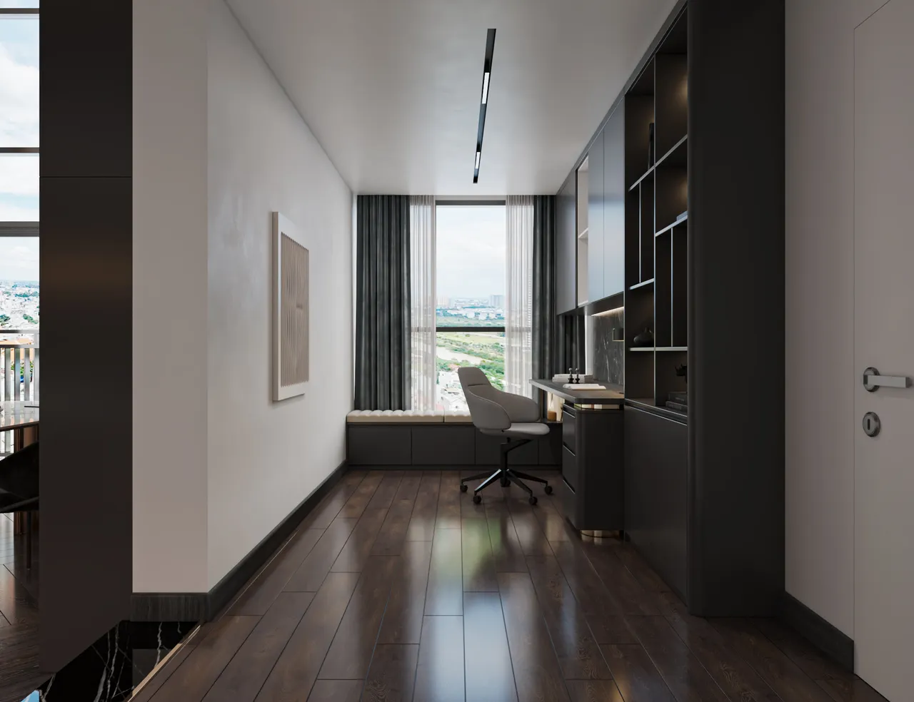 Concept nội thất phòng làm việc, thư giãn Căn hộ duplex D'Lusso Quận 2 phong cách Hiện đại Modern