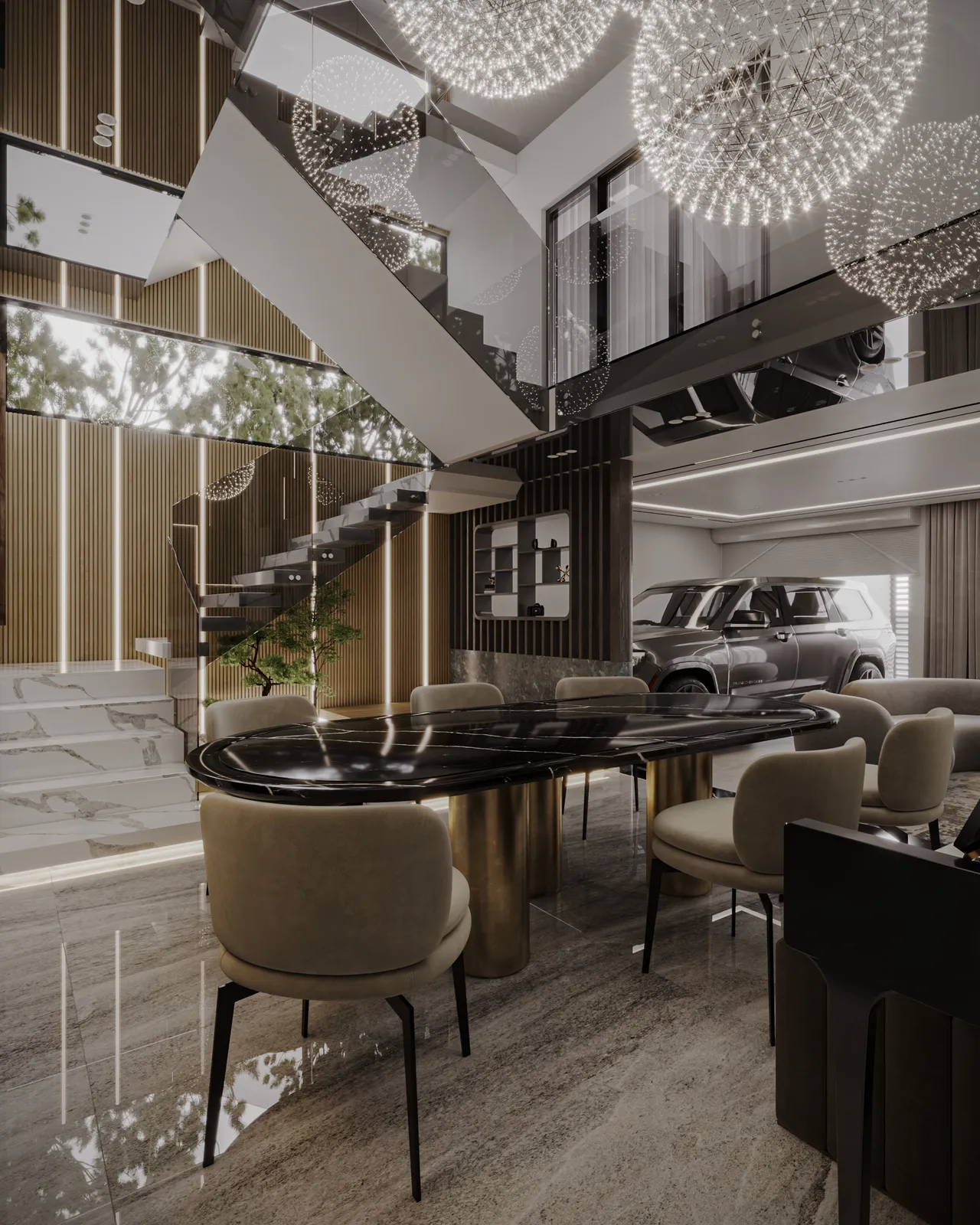 Concept nội thất phòng ăn Nhà phố Hóc Môn phong cách Hiện đại Modern