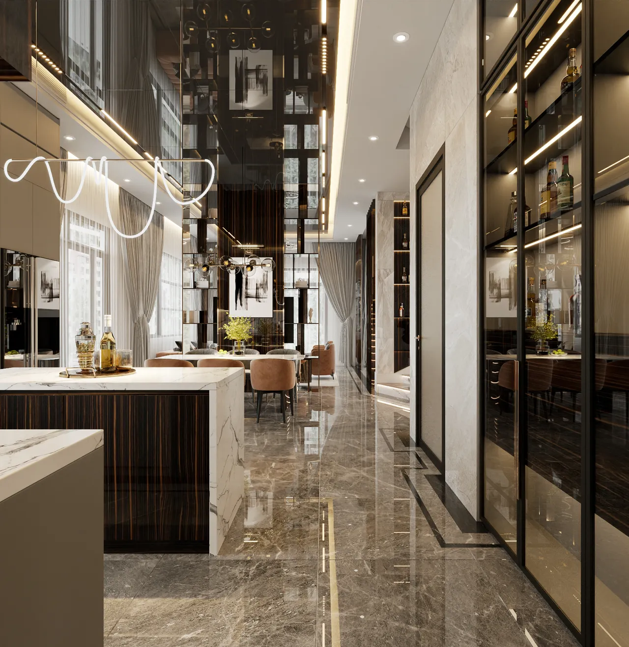 Concept nội thất nhà bếp Biệt thự Đồng Nai phong cách Hiện đại Modern