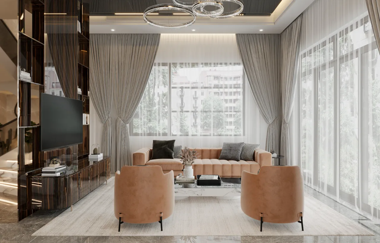Concept nội thất phòng khách Biệt thự Đồng Nai phong cách Hiện đại Modern