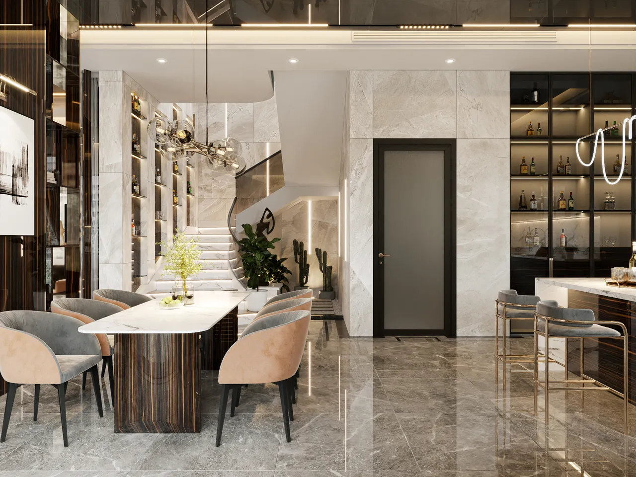 Concept nội thất phòng ăn, nhà bếp Biệt thự Đồng Nai phong cách Hiện đại Modern