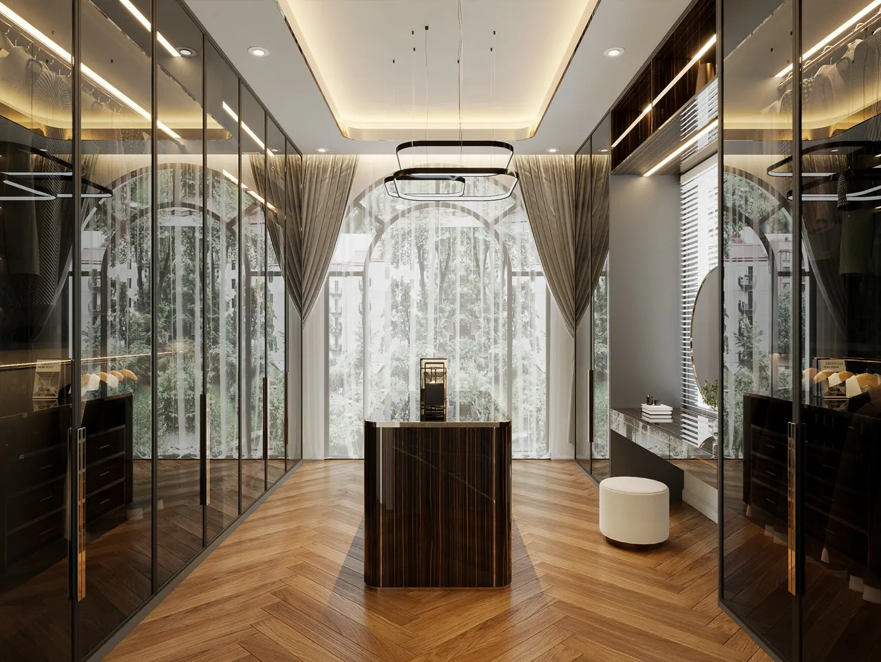 Concept nội thất phòng thay đồ Biệt thự Đồng Nai phong cách Hiện đại Modern