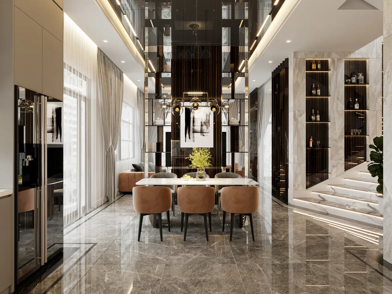 Concept nội thất phòng ăn Biệt thự Đồng Nai phong cách Hiện đại Modern