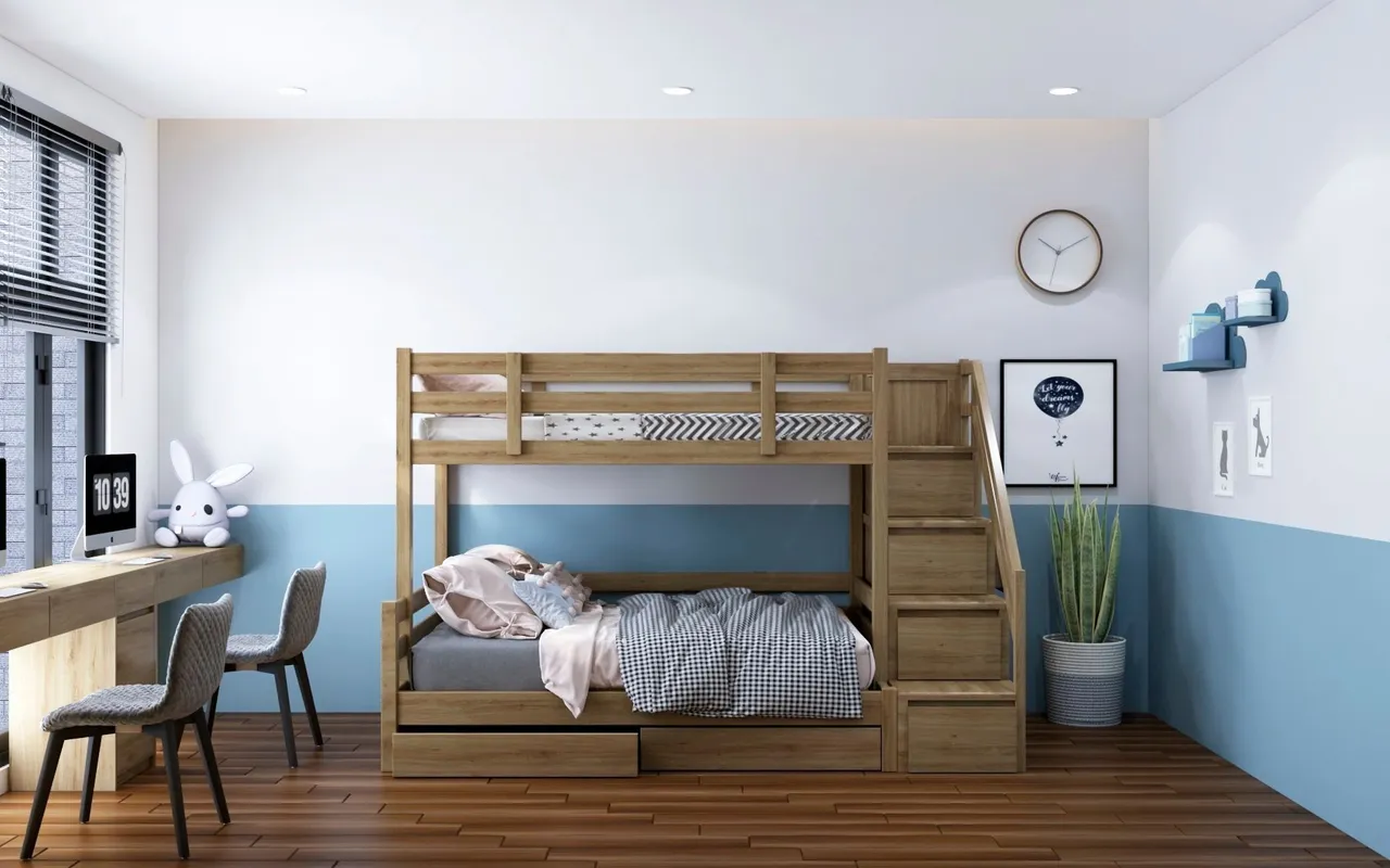 Concept nội thất phòng ngủ cho bé Nhà phố Biên Hòa, Đồng Nai phong cách Hiện đại Modern