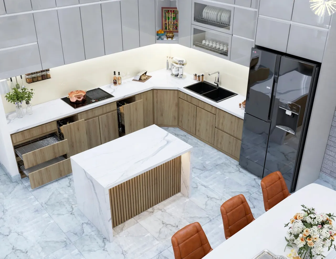 Concept nội thất nhà bếp Nhà phố Biên Hòa, Đồng Nai phong cách Hiện đại Modern