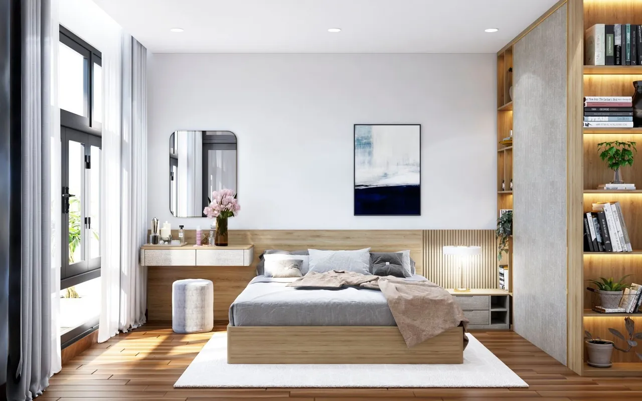 Concept nội thất phòng ngủ master Nhà phố Biên Hòa, Đồng Nai phong cách Hiện đại Modern