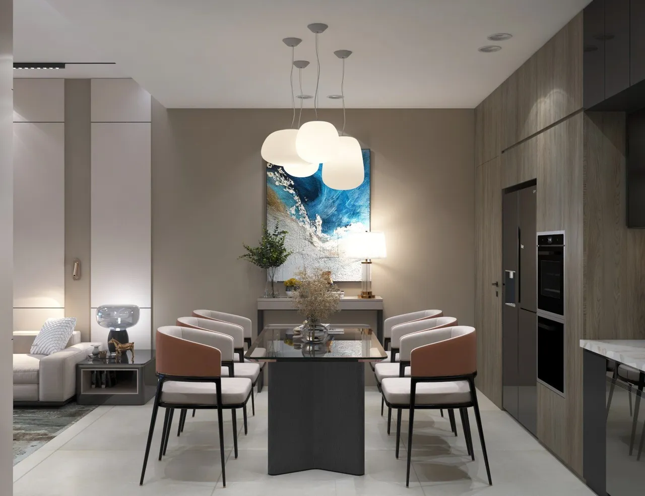 Concept nội thất phòng ăn Nhà phố An Giang phong cách Hiện đại Modern