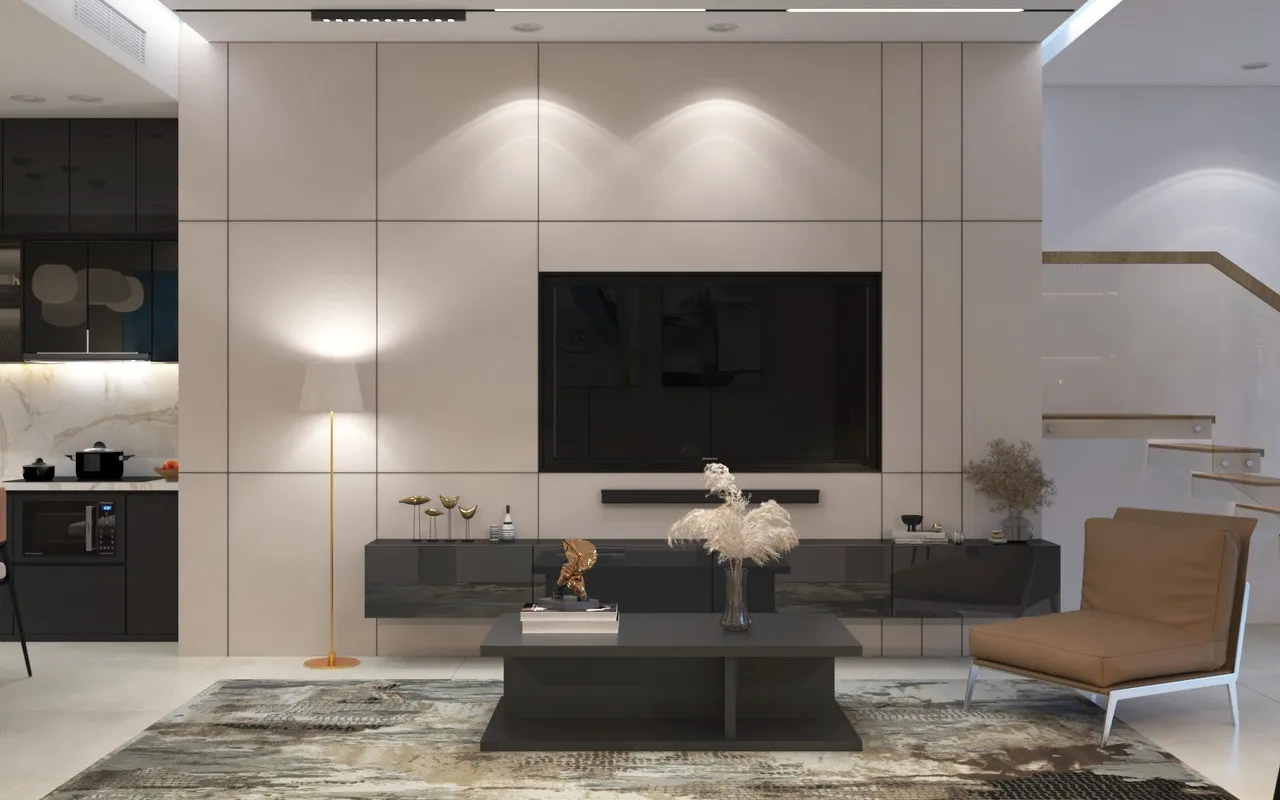 Concept nội thất phòng khách Nhà phố An Giang phong cách Hiện đại Modern