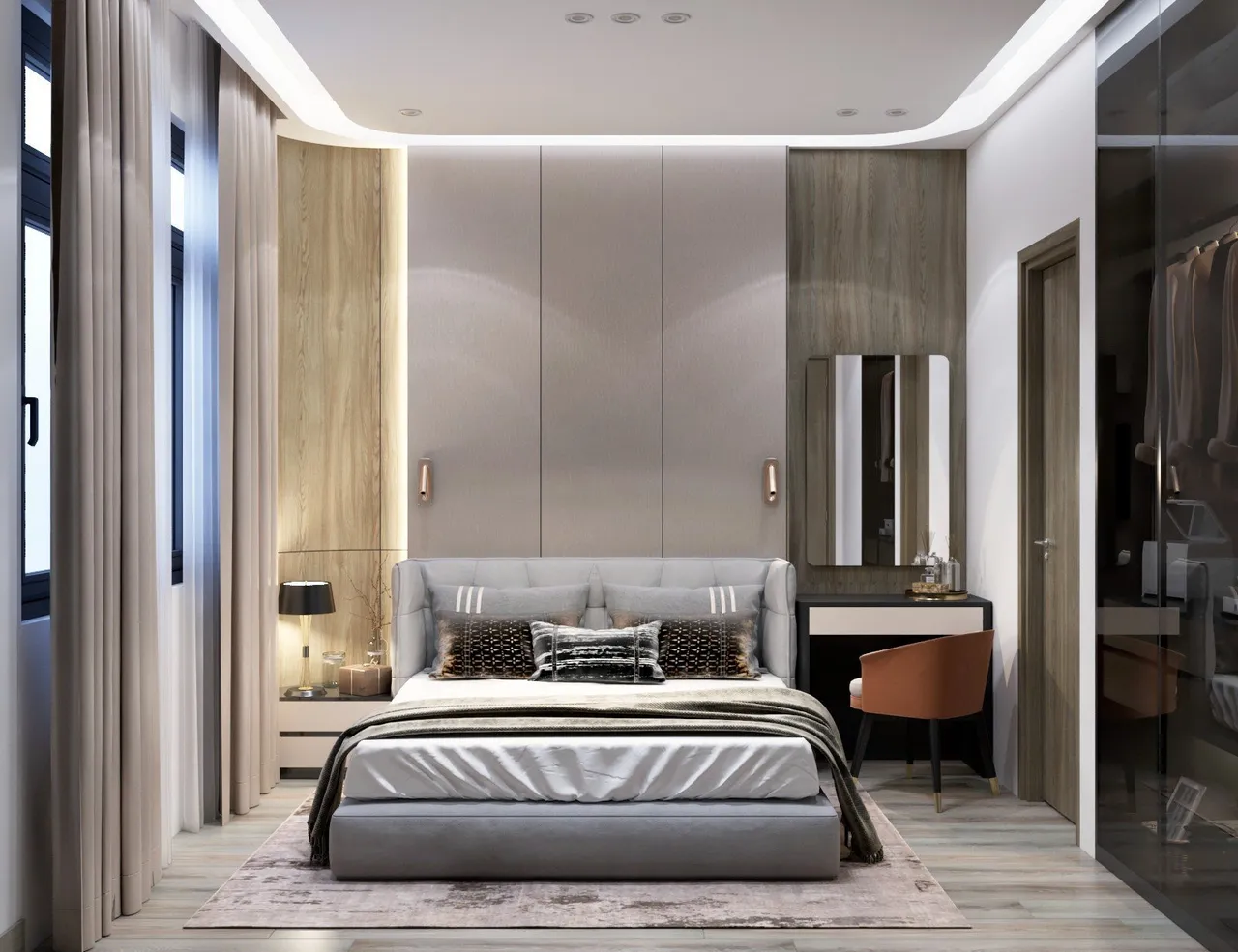 Concept nội thất phòng ngủ Nhà phố An Giang phong cách Hiện đại Modern