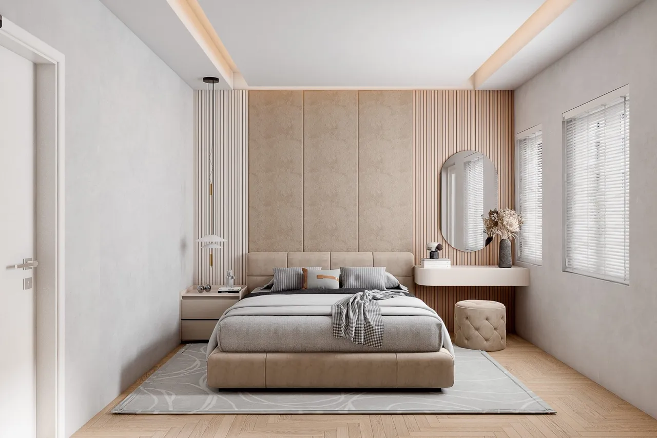 Concept nội thất phòng ngủ Căn hộ tại Tân Bình phong cách Hiện đại Modern