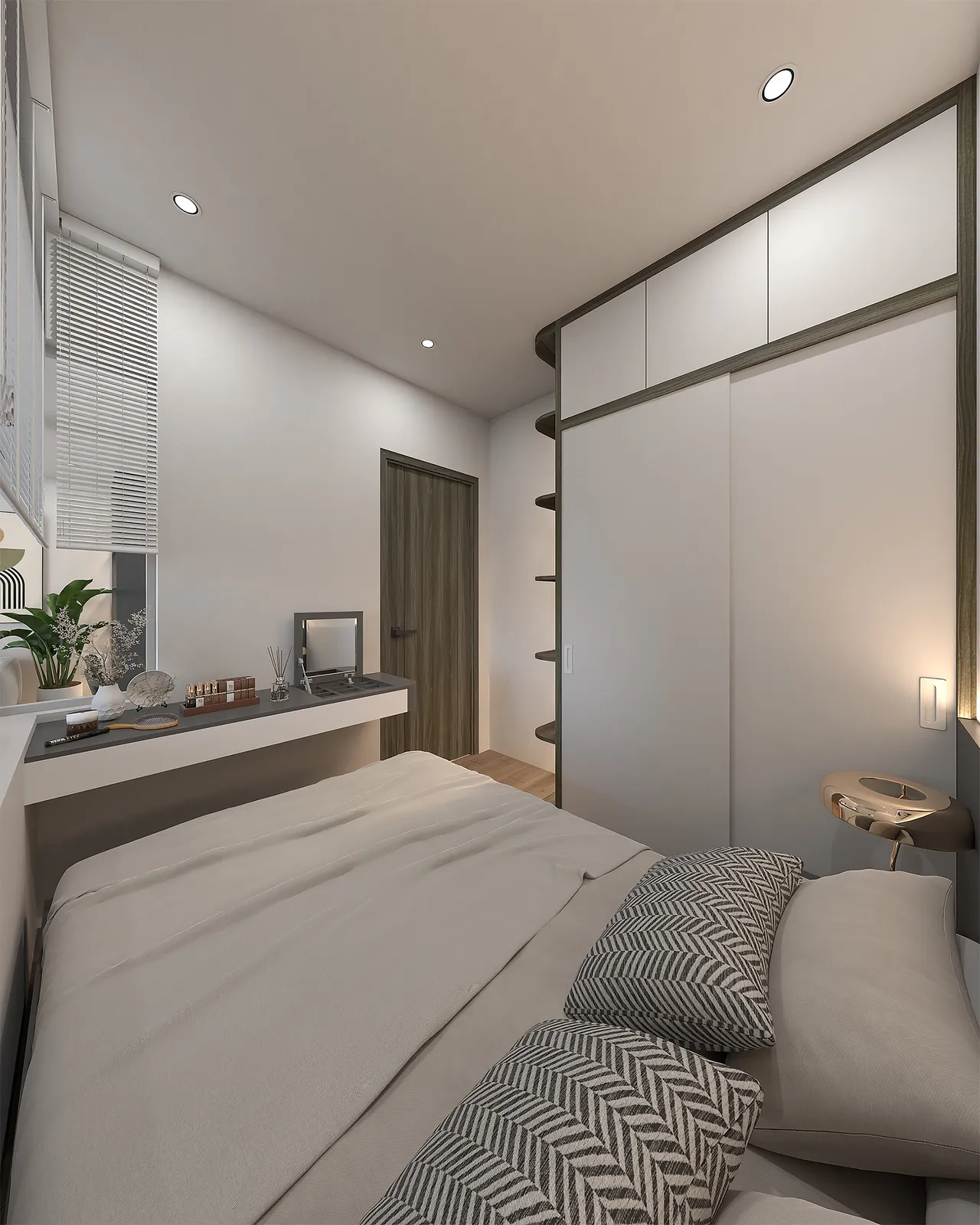 Concept nội thất phòng ngủ Căn hộ The Western Capital phong cách Hiện đại Modern
