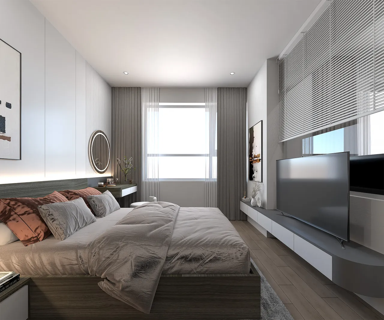 Concept nội thất phòng ngủ Căn hộ The Western Capital phong cách Hiện đại Modern