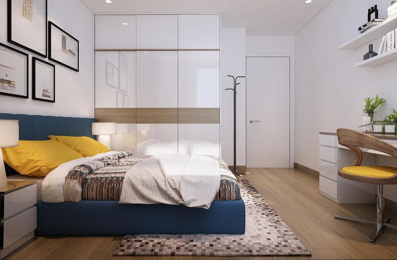 Concept nội thất phòng ngủ master Căn hộ Moonlight Bình Tân phong cách Bắc Âu Scandinavian