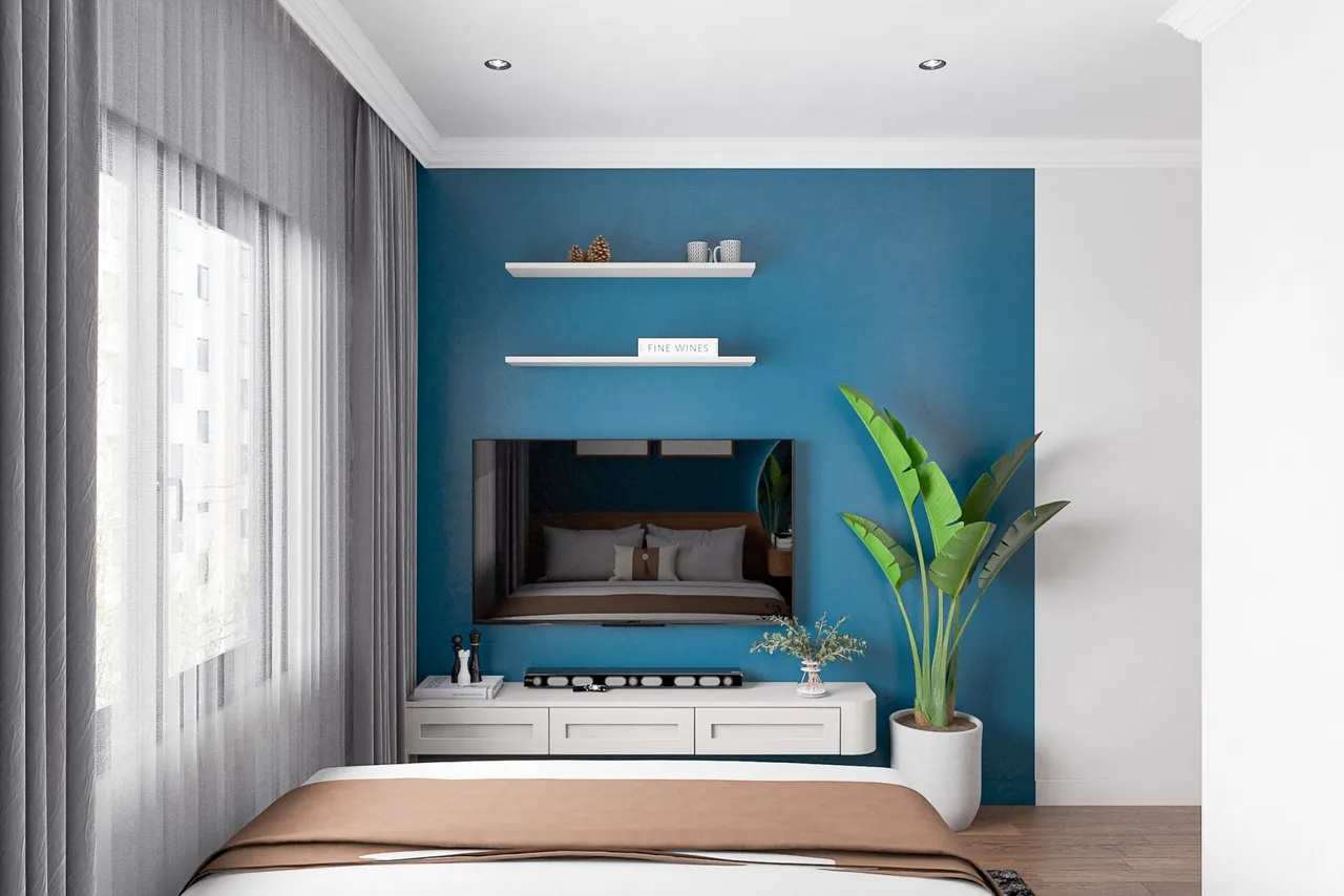 Concept nội thất phòng ngủ Căn hộ Saigon South Residences phong cách Hiện đại Modern, phong cách Color Block