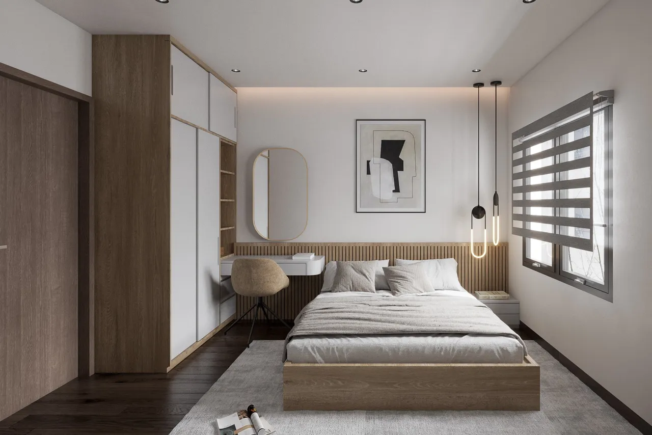 Concept nội thất phòng ngủ Căn hộ Westgate Bình Chánh phong cách Hiện đại Modern, phong cách Bắc Âu Scandinavian